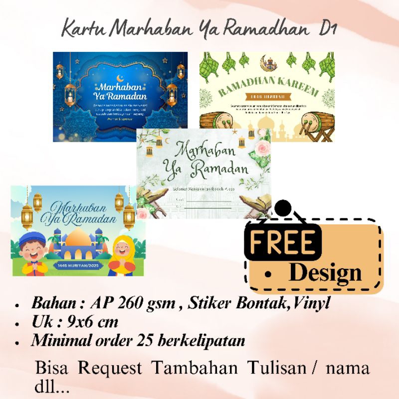 Kartu Ucapan Marhaban Ya Ramadhan / Stiker Ucapan Marhaban Ya Ramadhan / Greeting Card / Hampers