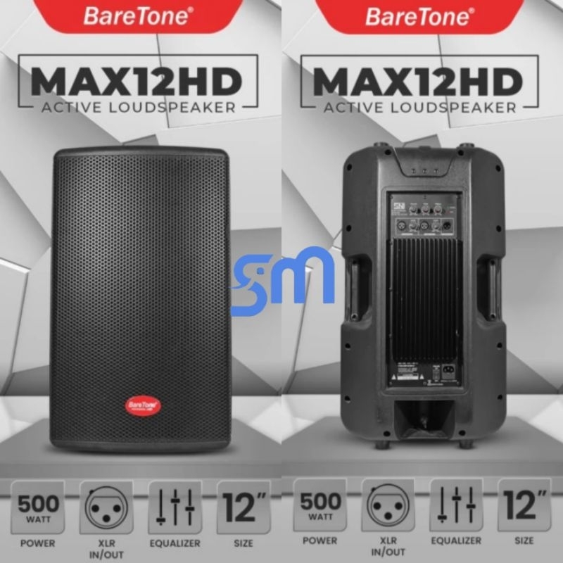 Speaker Aktif Baretone 12 inch MAX12HD Active 12HD 1 set (2 unit)