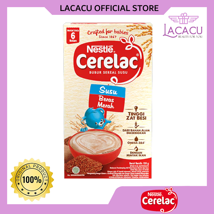 Nestle Cerelac Bubur Bayi Instant Rasa Susu Beras Merah 120 GR