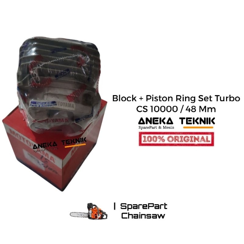 Block Blok Piston Ring Set Turbo Chainsaw Senso Sinso Motoyama CS10000 / 48 Mm