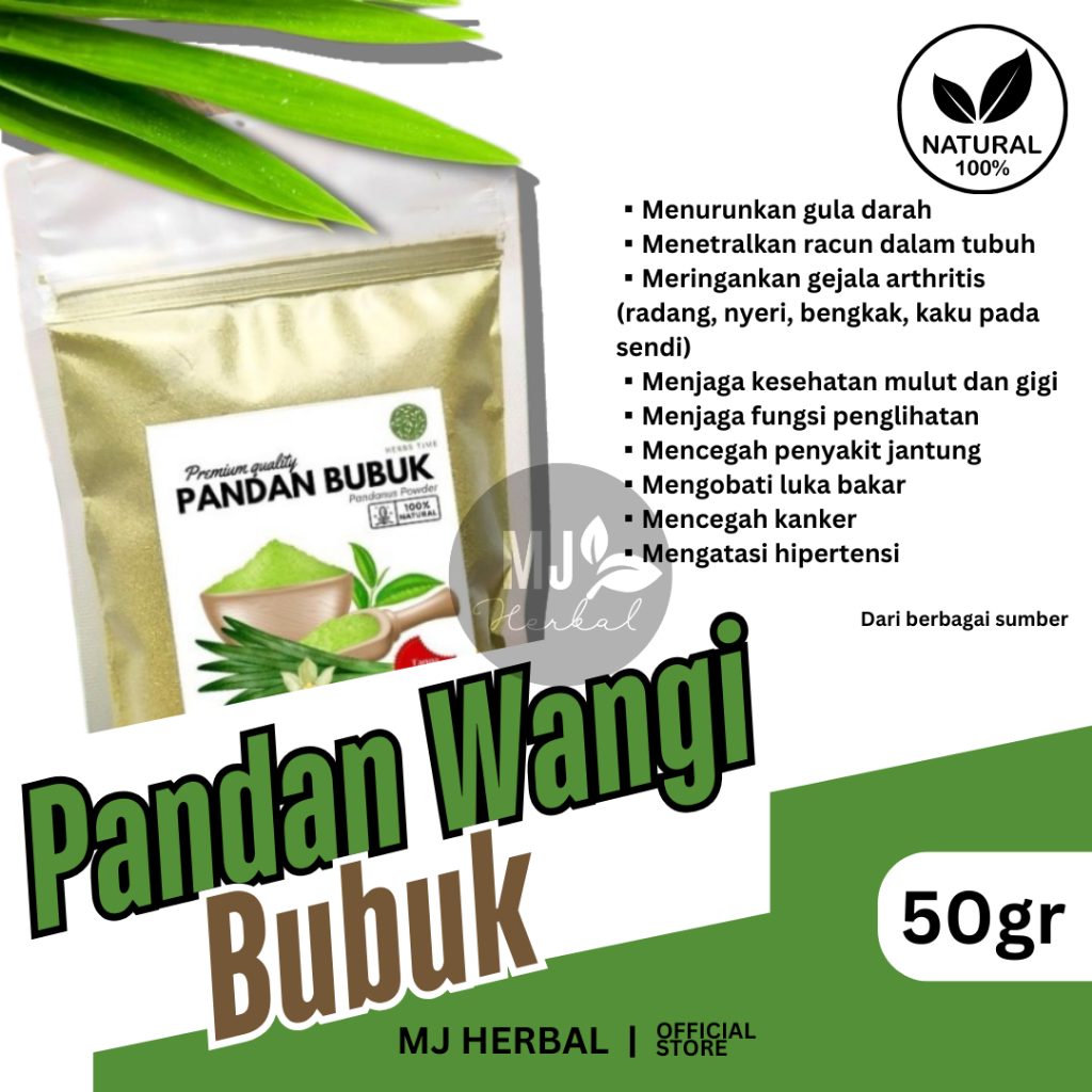

Pandan Wangi Bubuk Premium (50gr) - Menambah Keharuman pada Hidangan Anda