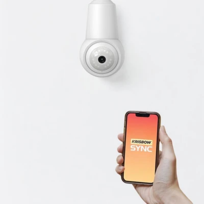 Cctv bohlam krisbow , Krisbow Sync Smart Ip Camera Wifi Bulb Ptz Z9 3mp , bisa connect ke HP tanpa D