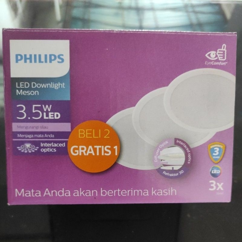 DOWNLIGHT PHILIPS 3,5WATT isi 3, 6500k cahaya putih