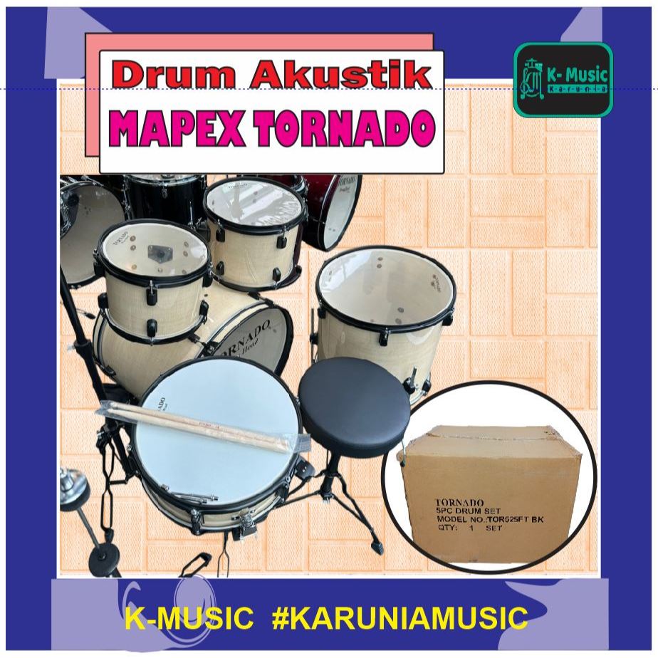 Drum Akustik berkualitas Mapex Tornado TND - 5295FT tanpa cymbal