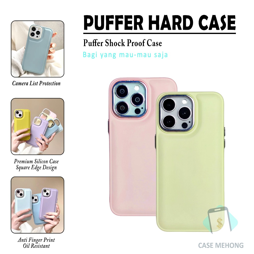 CM-002 CASE PUFFER SHOCKPROOF METAL FOR IPHONE 13 13PRO 13PROMAX 14 14PRO 14PROMAX 15 15PRO 15 PROMA
