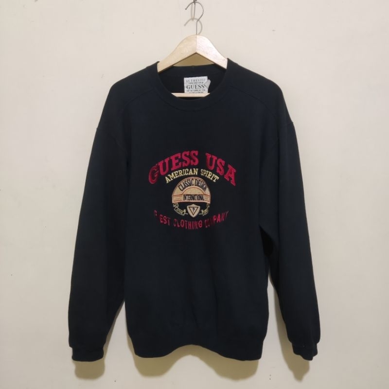 guess vintage crewneck bordir black second