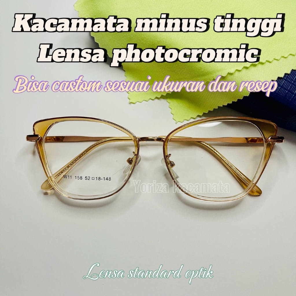 Kacamata Minus Photocromic -0.25 SD -10.00 Kacamata Minus Tinggi Lensa Tipis