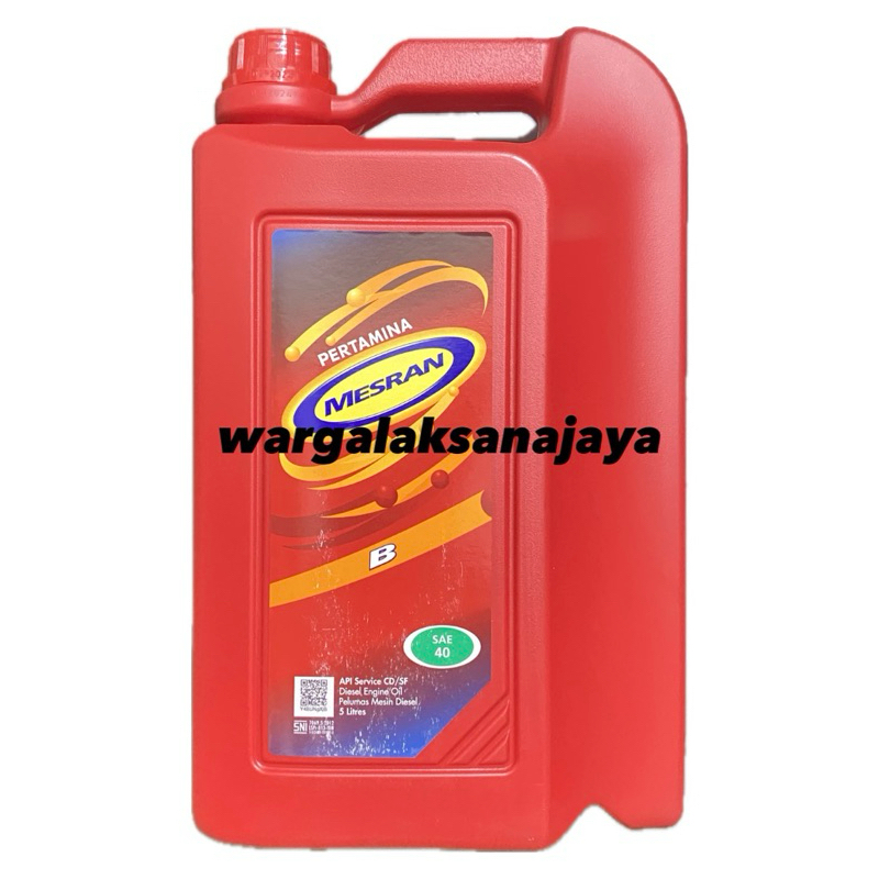 5 Liter Oli Mesran (B) SAE 40 Oli Mesin Penggerak Diesel [Mesran]