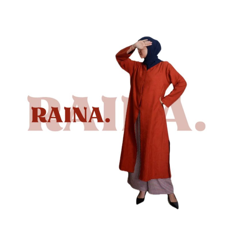 Seraya - Raina tops - atasan tunik panjang terracota