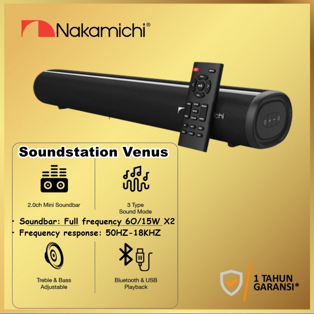 Nakamichi Soundstation Venus Speaker Bluetooth Amplifier AMP Mini Soundbar