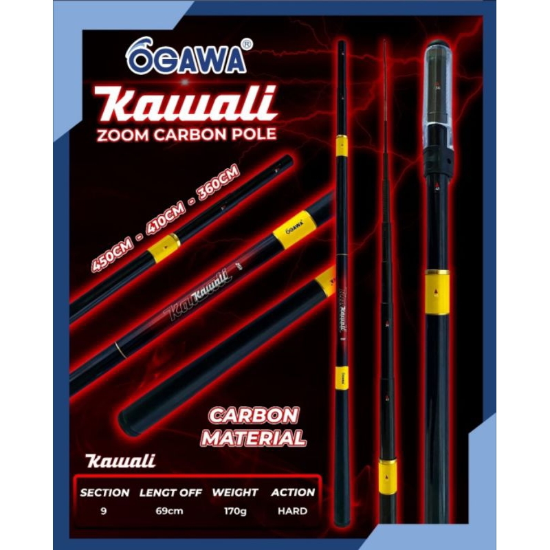 tegek zoom 450-410-360 Ogawa Kawali zoom carbon pole kaku