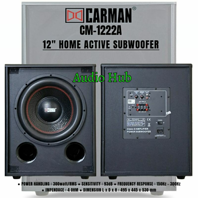 Subwoofer Aktif Crimson CARMAN CM-1222A CARMAN CM1222A 12 Inch Original
