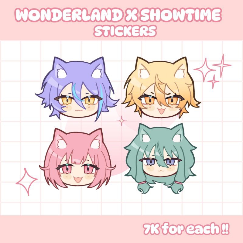 

Wonderland x Showtime Cat Stickers | pjsk fanmerch
