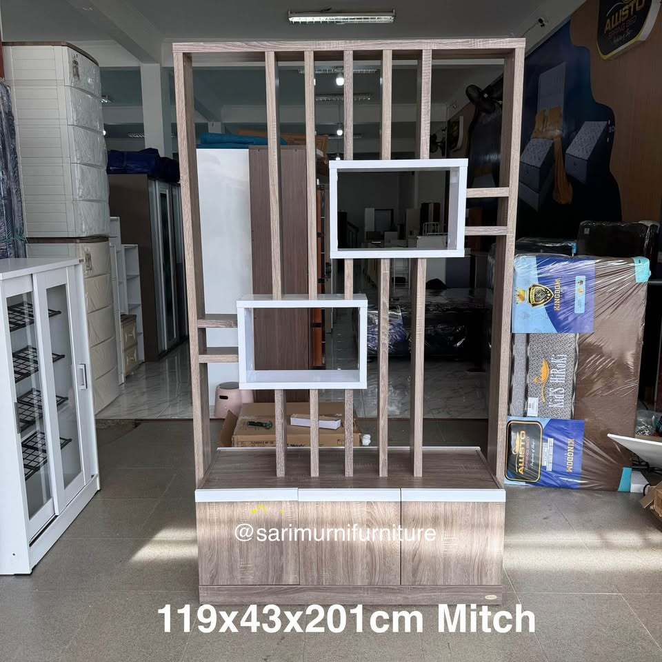 Lemari Pembatas Ruangan/Lemari Buffet Ruang Tamu Mitch 119x43x201cm
