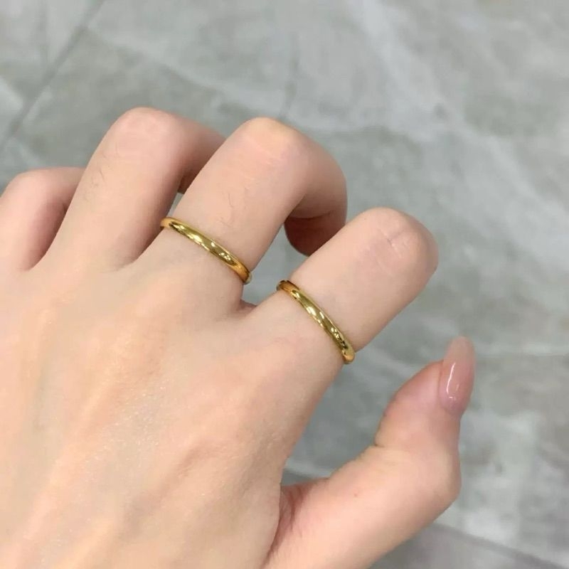 Cincin NIKAH Polos Titanium Asli Anti karat Anti Alergi Untuk Stainless Steel Nikah kawin tunangan p