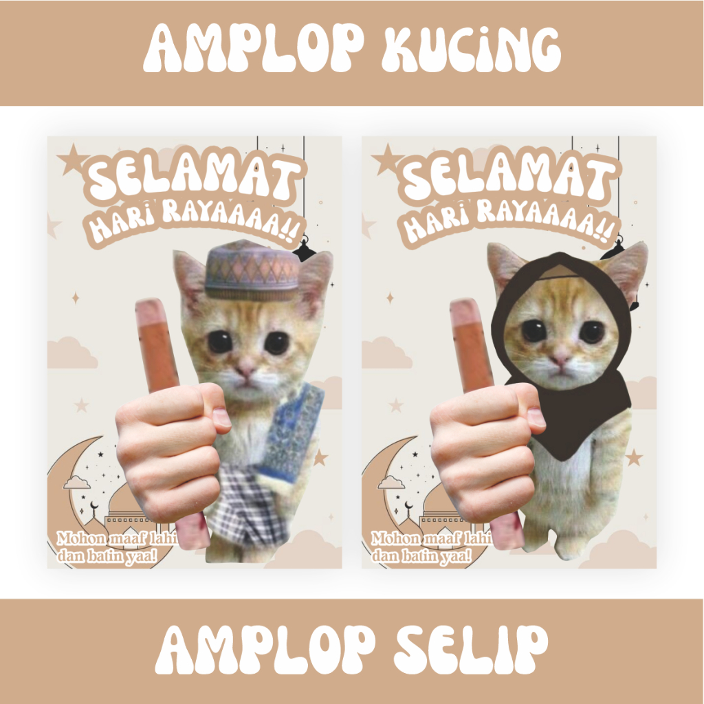 

AMPLOP SELIP KUCING MEME | IDUT FITRI LEBARAN | PECI | ISI 12 PCS