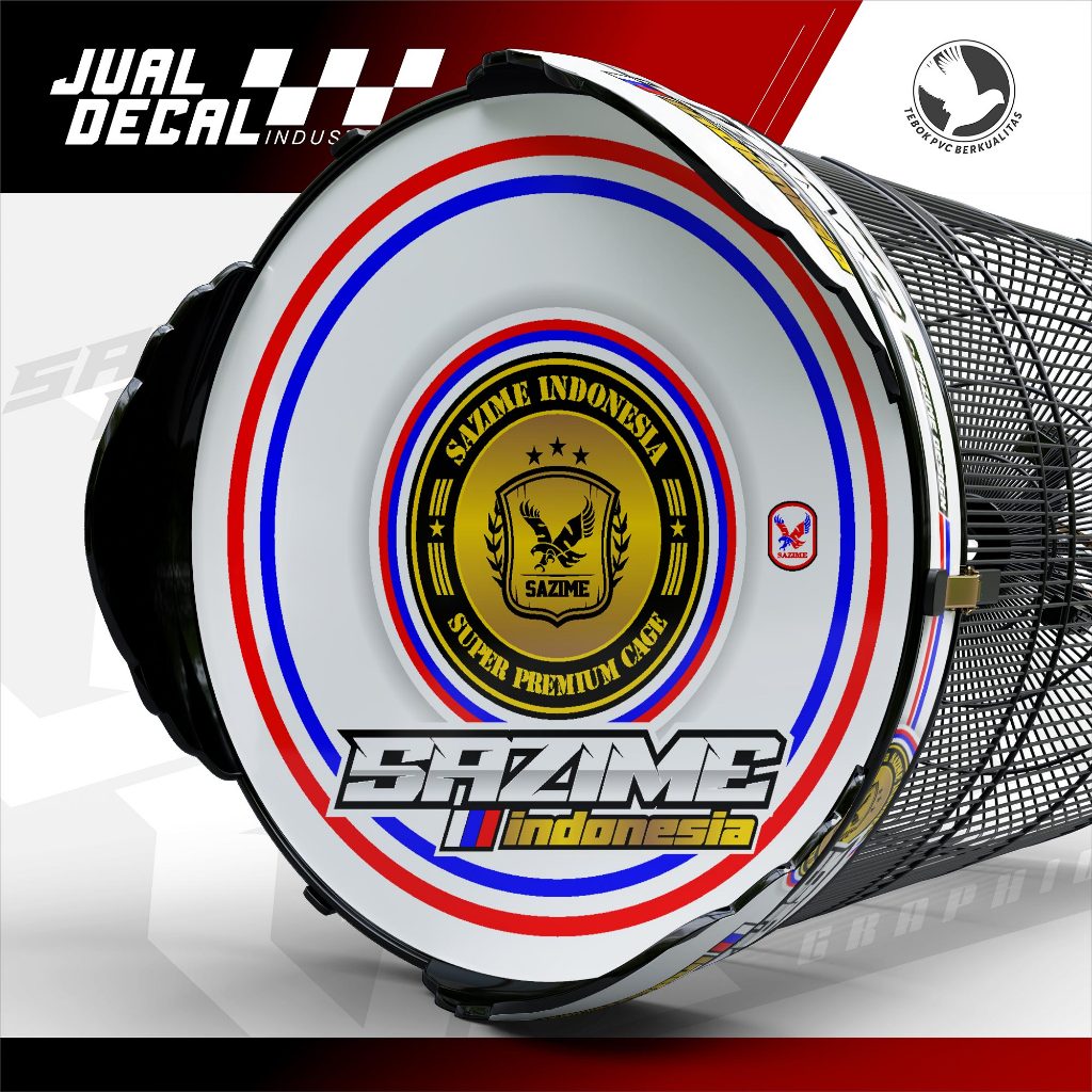 Stiker Sangkar Murai SAZIME Premium Custom Decal Tebok Kandang Burung Kacer Anis Variasi