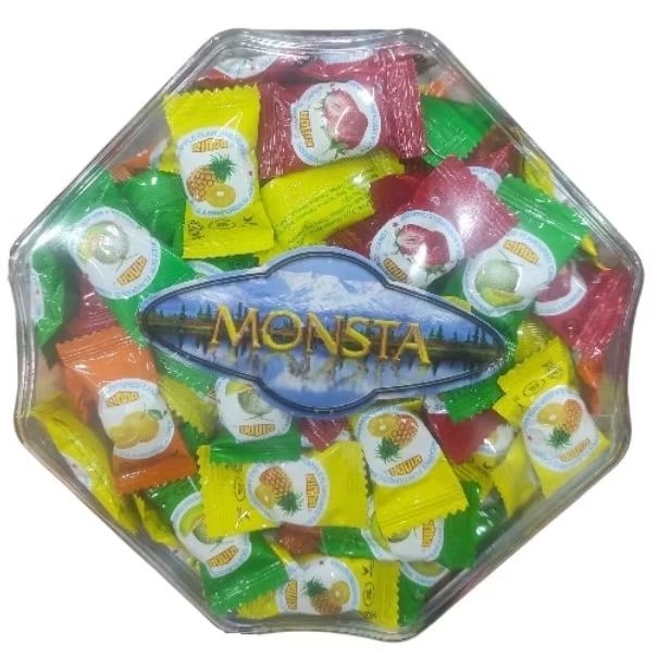 

Monsta rinda candy permen buah kotak bulat dan segi cemilan lebaran hari raya tz