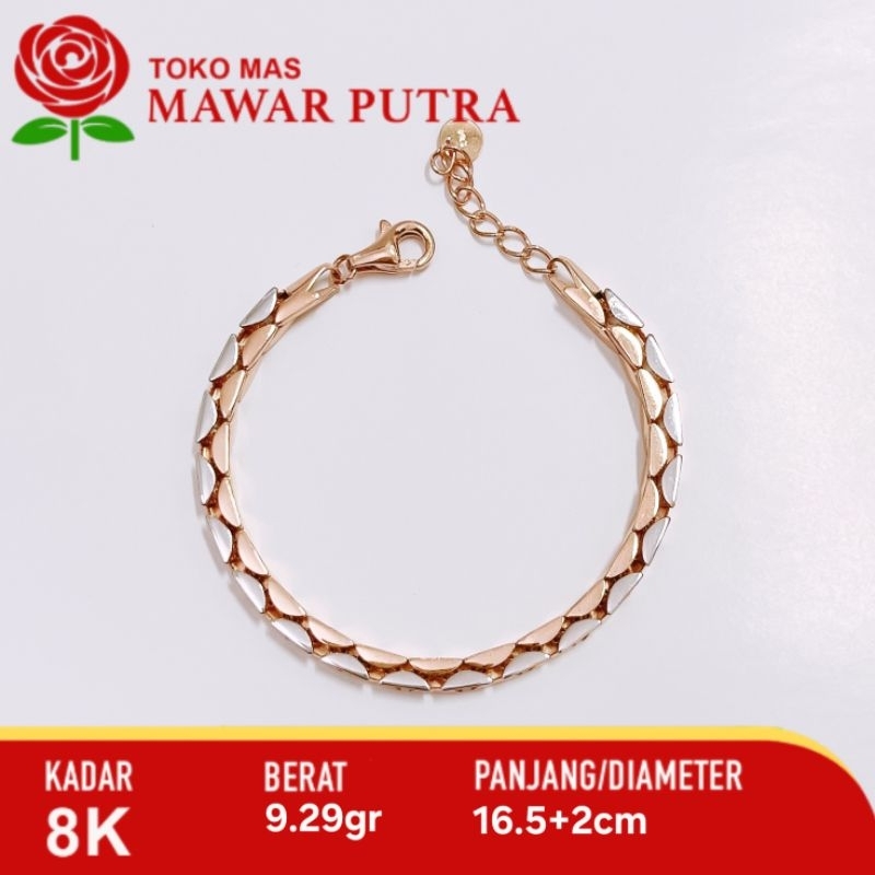 Gelang rantai emas Vincenzo Lotus Gold 8K 00231589