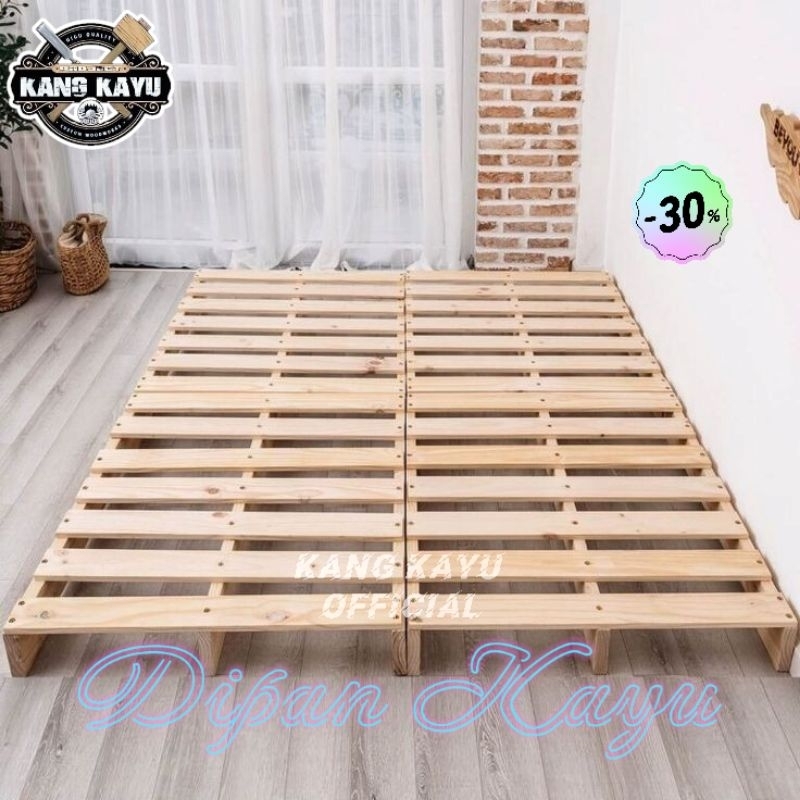 Dipan kayu palet kayu alas kasur minimalis 80x200cm 160x200cm