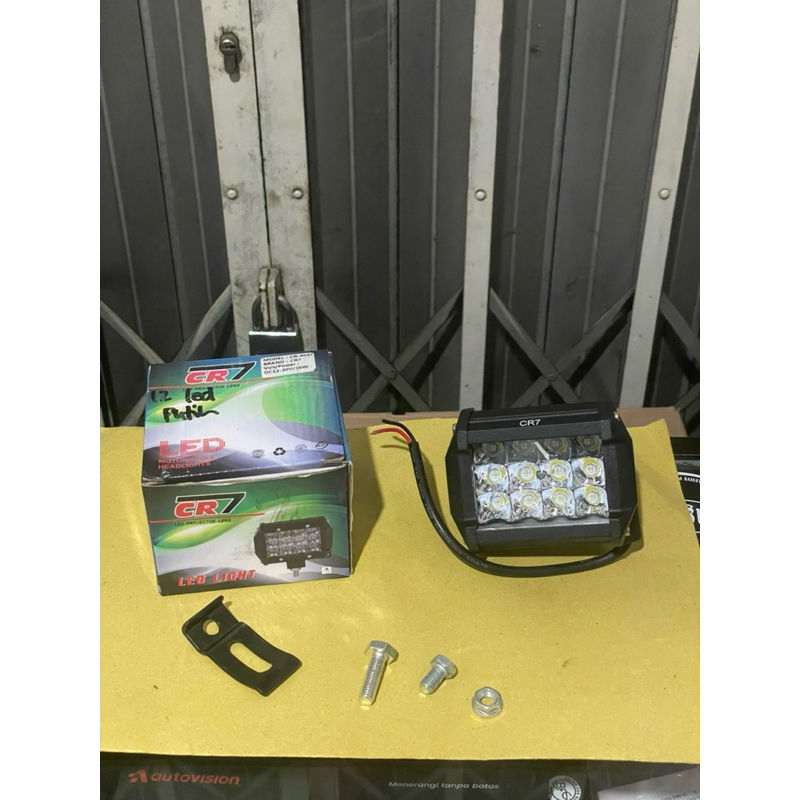 LAMPU TEMBAK SOROT CR7 12 MATA LED PUTIH MOTOR MOBIL WATERPROOF