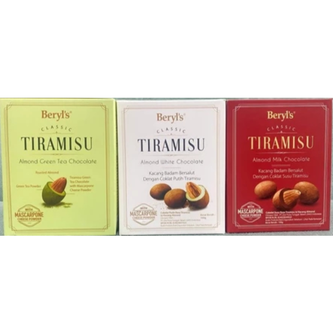 

Beryl's Tiramisu Almond Milk Chocolate / White Chocolate / Green Tea Chocolate Beryl's Box 100g / 65g