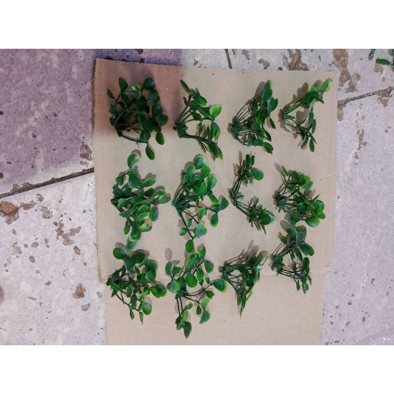 12 pcs Daun Bonsai sintetis Daun bonsai dolar bonsai Aquascape plastik