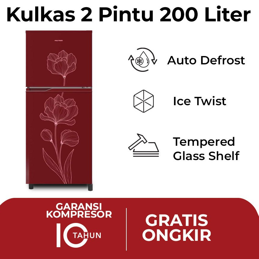 POLYTRON Kulkas 2 Pintu PRB 200R - Nuansa Elektronik Denpasar