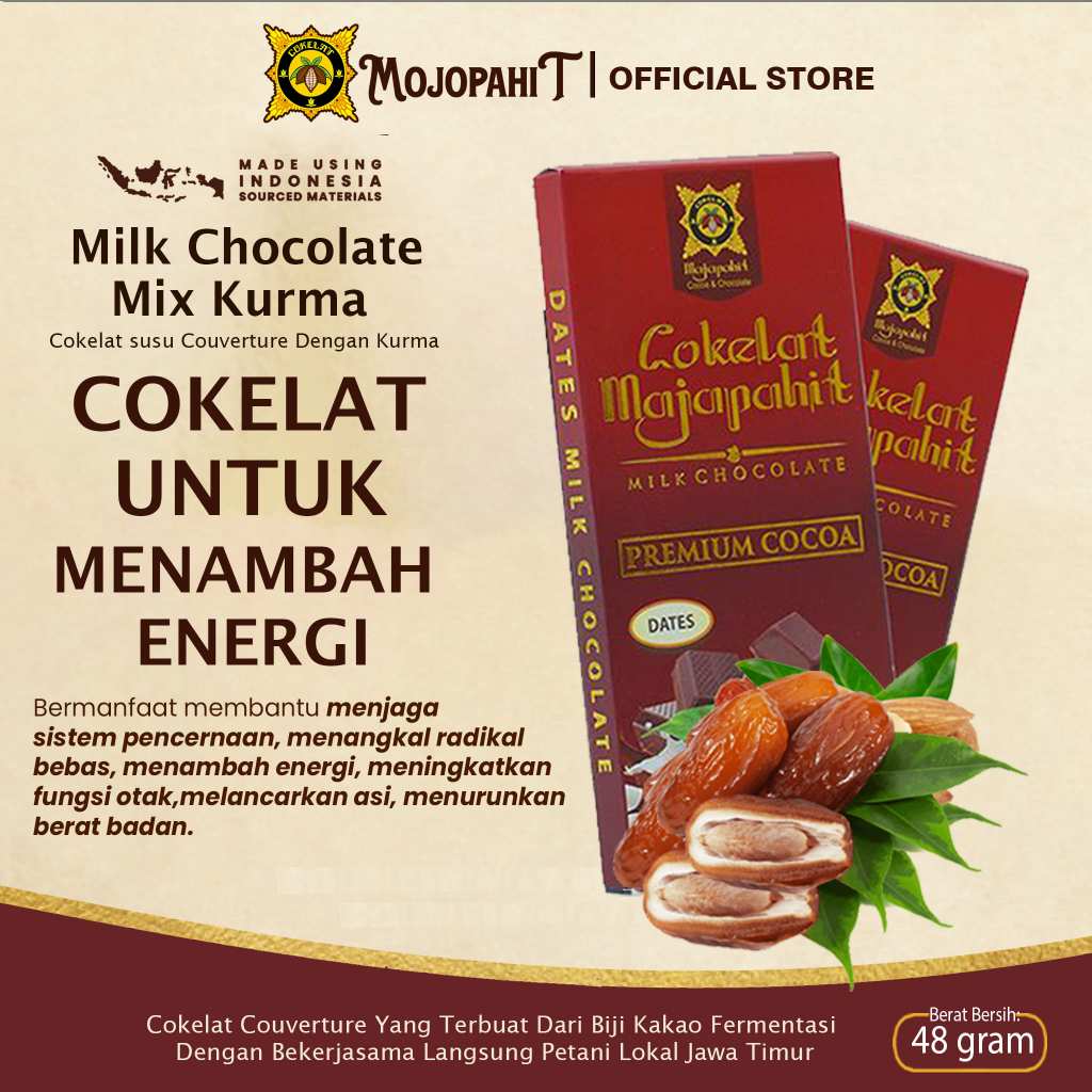 

Milk Chocolate Dates 48 gram (Cokelat Mojopahit)