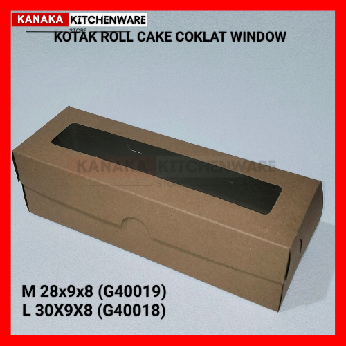 

KOTAK ROLL CAKE COKLAT WINDOW / KOTAK BROWNIES / PACKAGING KARTON / DUS BROWNIES / BOX KUE