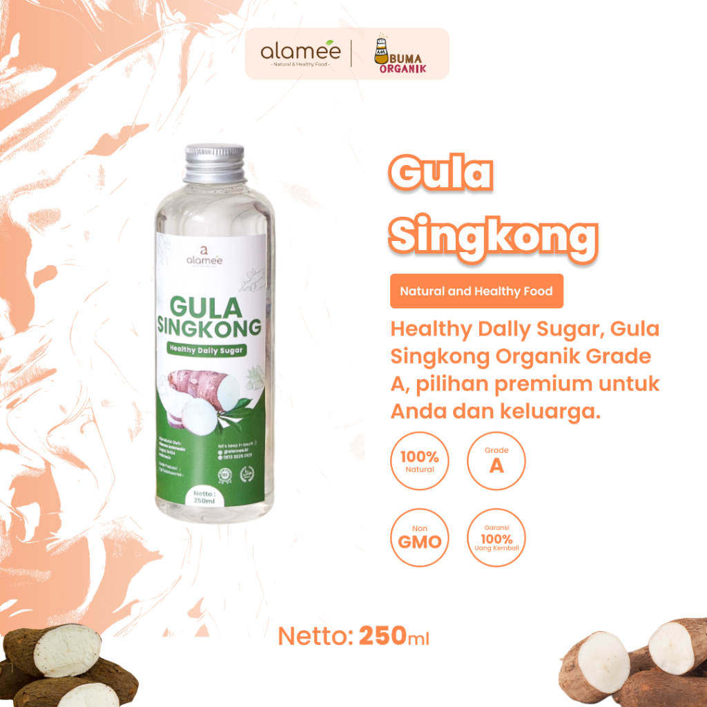 

Gula Singkong Cair Organik 250ml Rendah Kalori Diabetes Pemanis Diet Sweetener Fructose Gluten Free Gula Singkong murni