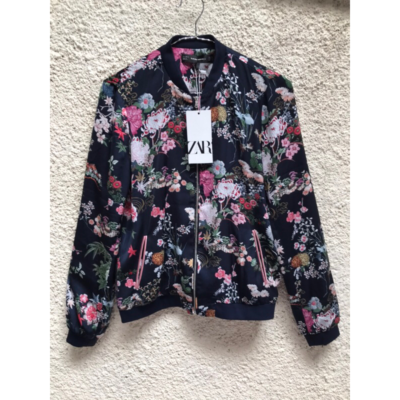 zara florals bomber jacket