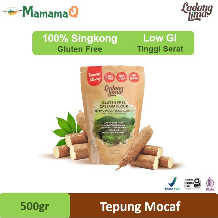 

Tepung Mocaf 500g Tepung Singkong Tepung Serbaguna Bebas Gluten Free (Pengganti Terigu) Ladang Lima