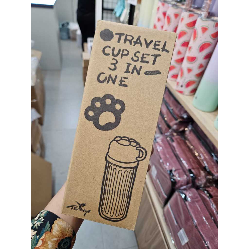 Pero Kids Molly Travel Cup Set 3 in 1 Glass 500ML / Botol Minum Gelas 3 in 1