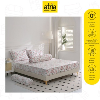 Atria Bedcover & Sprei  Shabby Chic Reversible Pink Floral Microviber