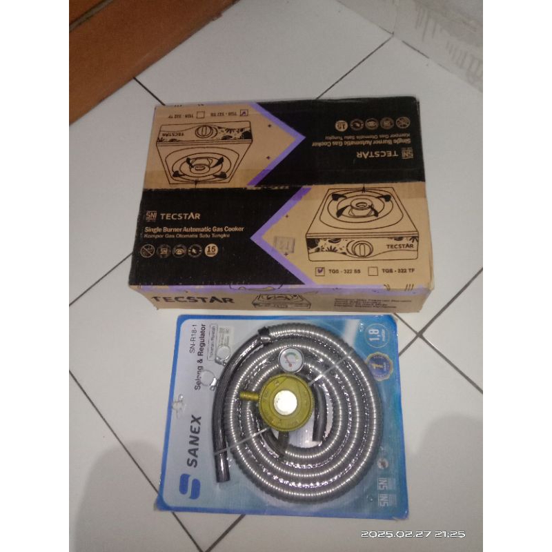 kompor 1 tungku Tecstar + selang regulator