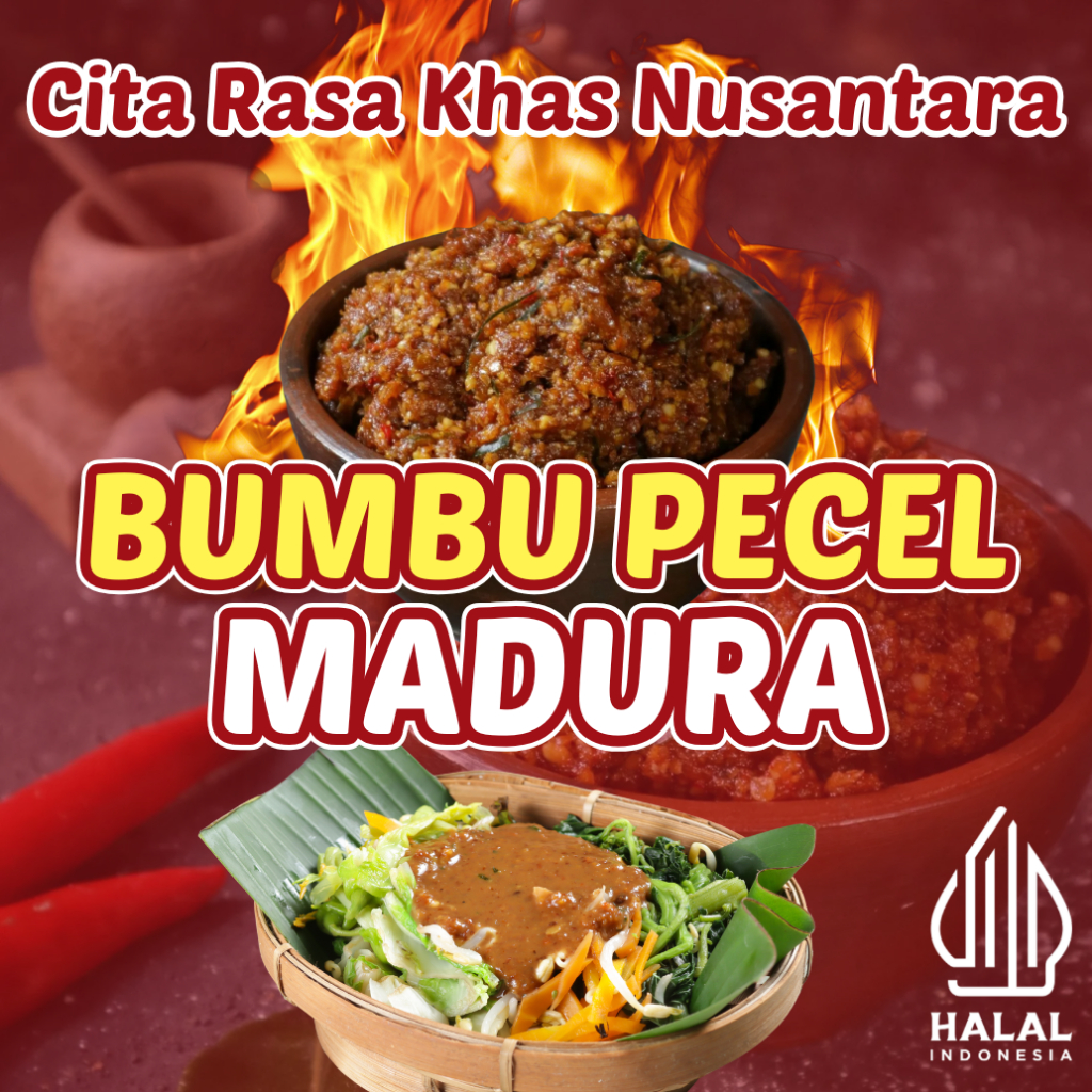

Bumbu pecel khas madura memberi kenikmatan dalam setiap suapan dengan rasa yang khas rempah pilihan