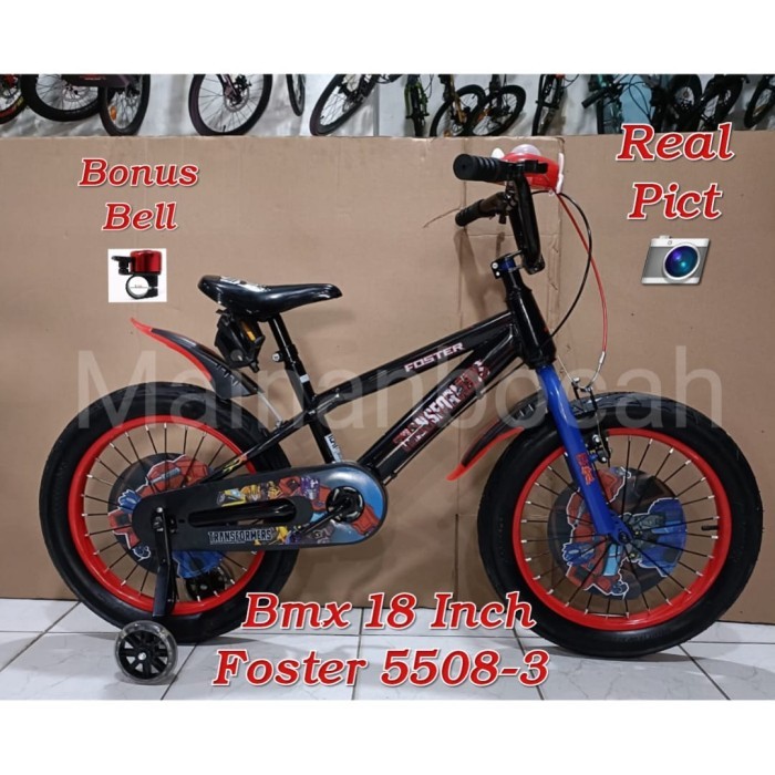 TERMURAH SEPEDA ANAK LAKI LAKI BMX 18 INCH FOSTER TRANSFORMERS 5508-3 BAN 3.0