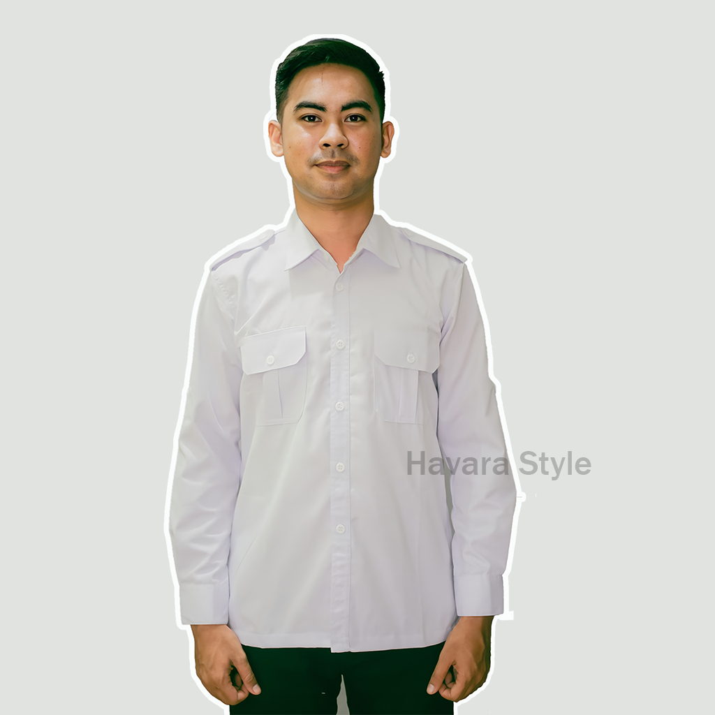 Baju Dinas Putih Seragam PNS PPPK  Putih LENGAN PANJANG