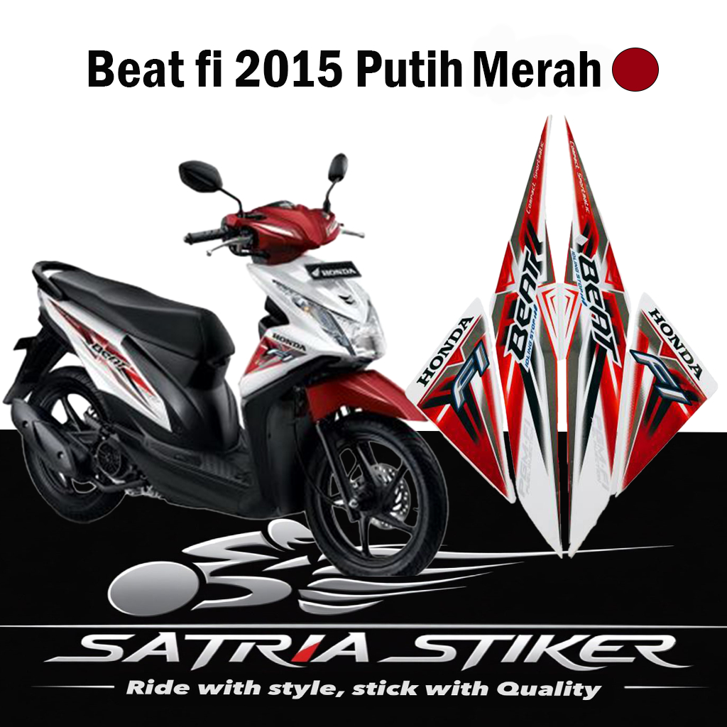List Striping Stiker Beat Fi 2015 Putih Merah no idling / Idling stop