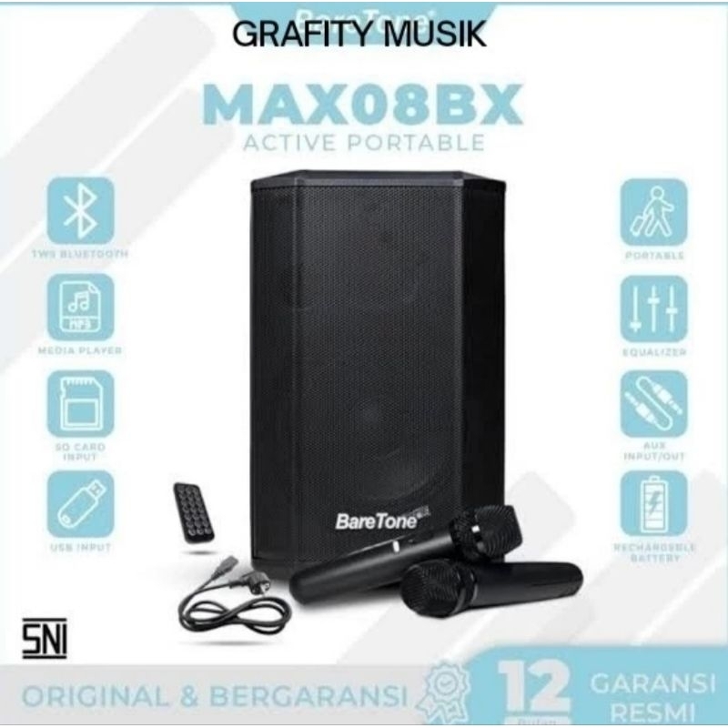Speaker Portable Baretone Max 08BX Speaker Portable 8 Inch Baretone Max 08 BX Original