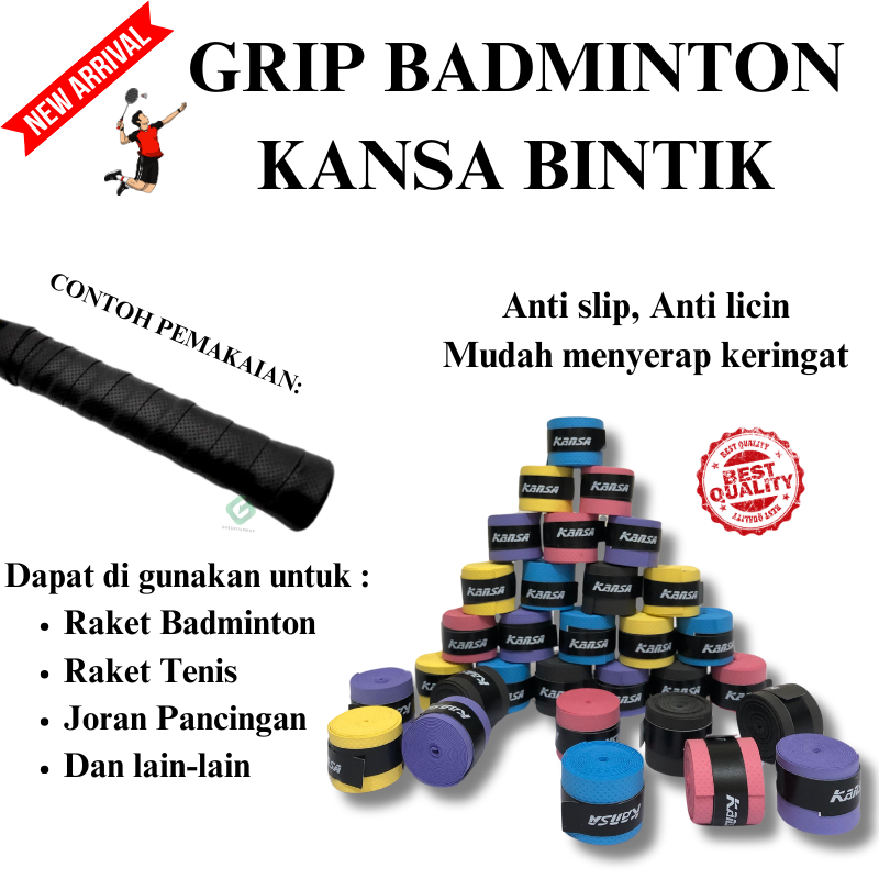 Grip Raket Bulutangkis Kansa Karet Bintik