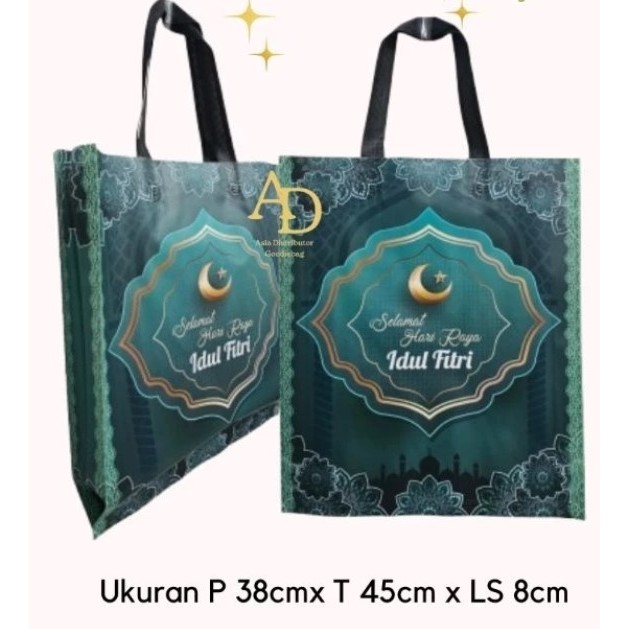 

Tas Spundbond Lebaran 30x40x8 Laminasi / Goodie bag Idul Fitri 38x45x8