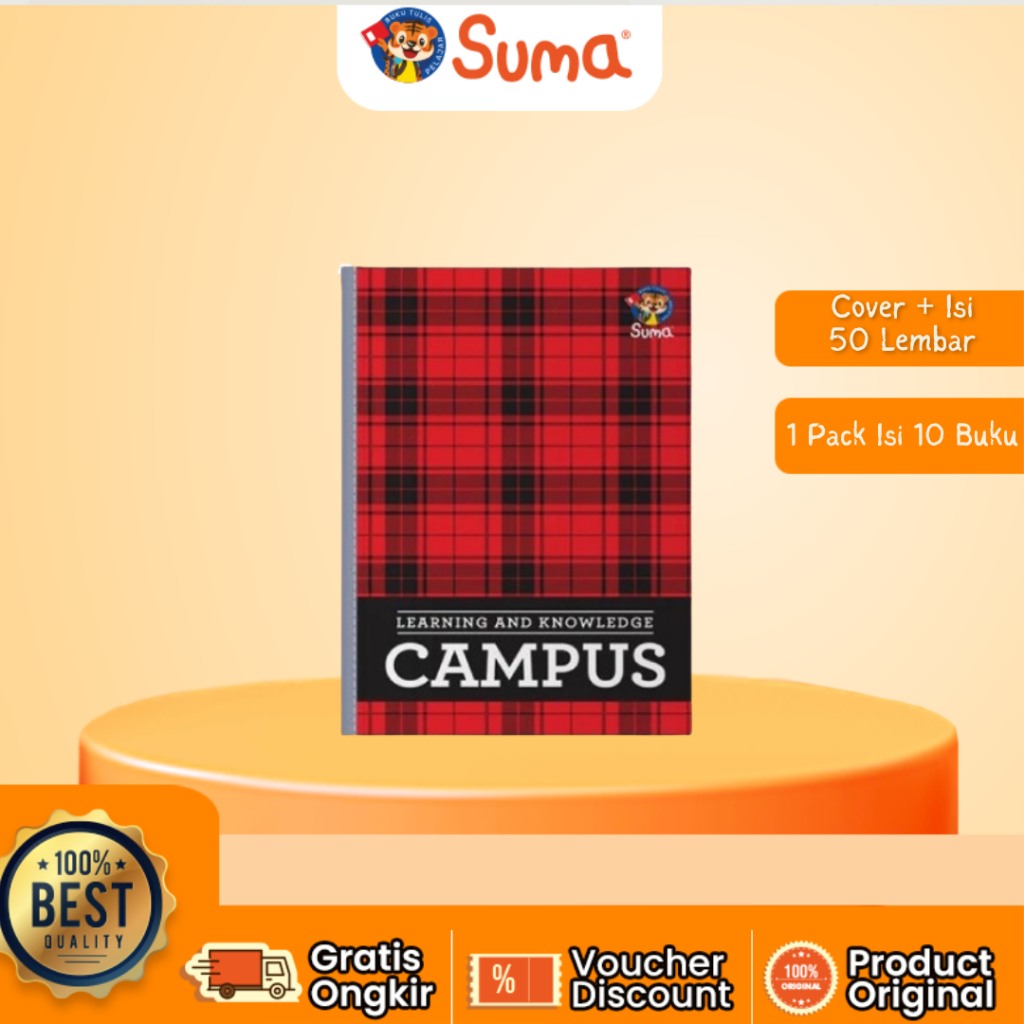 

Suma Buku Tulis Campus Merah 50 Lembar