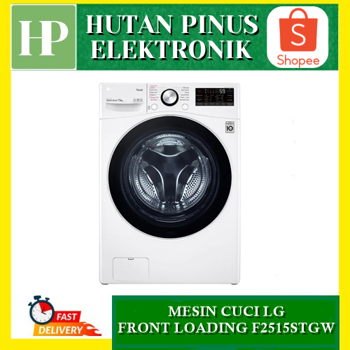 MESIN CUCI LG F2515STGW FRONT LOADING 15 KG INVERTER WAHER WITH STEAM