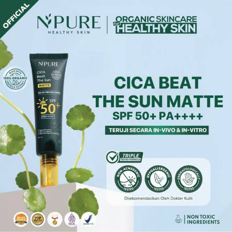 NPURE sunscreen cica beat the sun matte sunscreen 35 ml SPF 50+ PA++