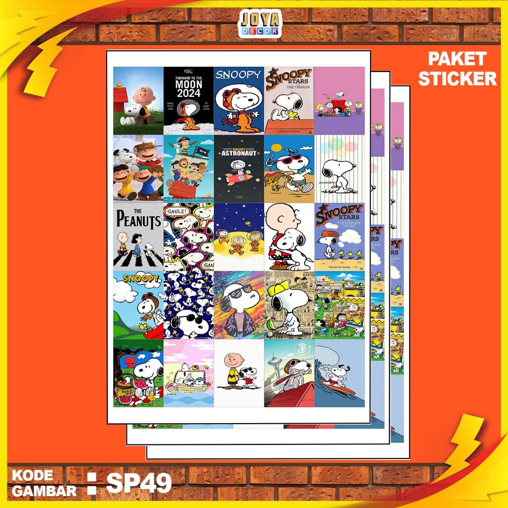 

GAMBAR STICKER SNOOPY / STIKER SNOOPY / PAKET STIKER SNOOPY PER 25 PCS / KODESP49