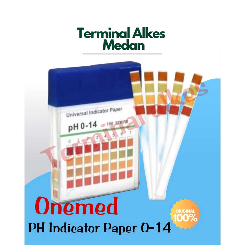 Kertas PH Air Universal Untuk Tes Tingkat Ke asaman/Kertas Indikator PH Lakmus Meter ONEMED