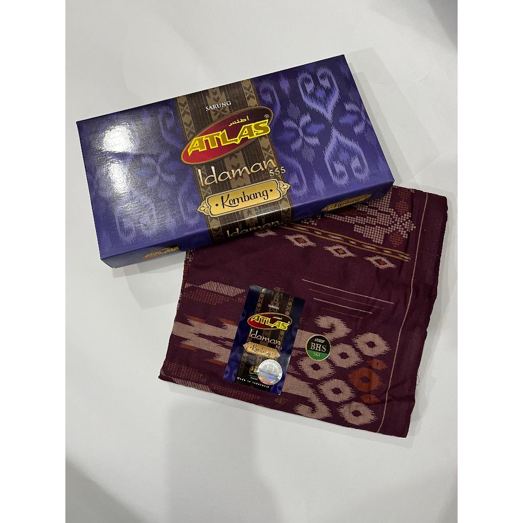 SARUNG ATLAS IDAMAN 555 KEMBANG MOTIF BHS SGE