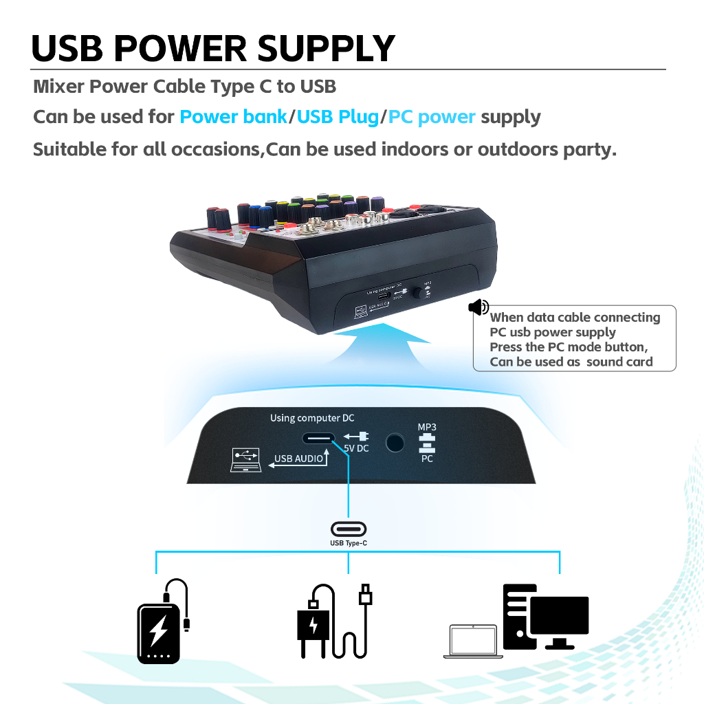 Mixer Audio Re403 Mini 4 Channel Cod Live/Merekam/Bluetooth Terhubung /Mp3/ Telepon/Komputer 12V